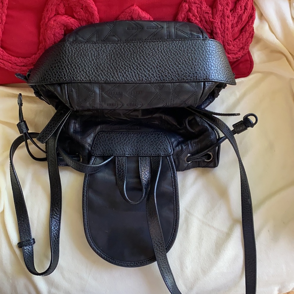 Mazzini Black Embroidered Leather Backpack - Picture 6 of 6